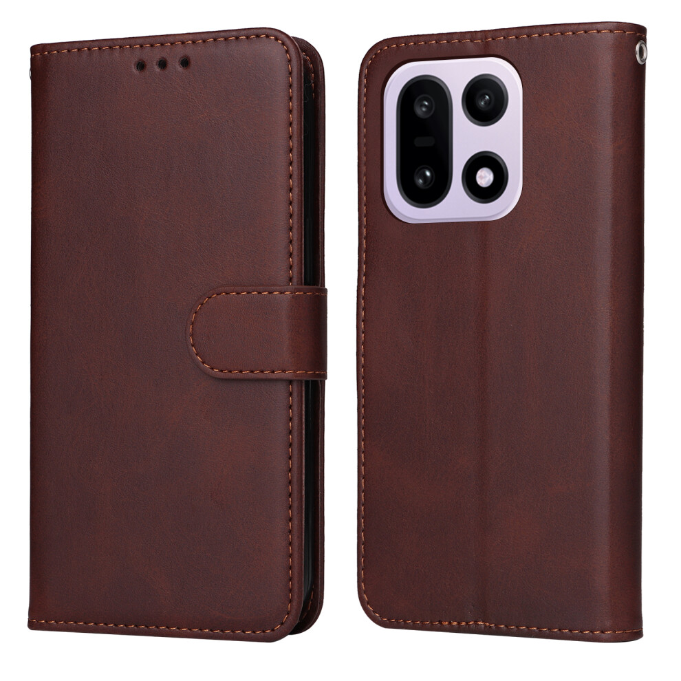 (Brown) For Oneplus 15 5G Case Wallet Pu Leather Folio Flip Phone Cover Brown 6914291290436