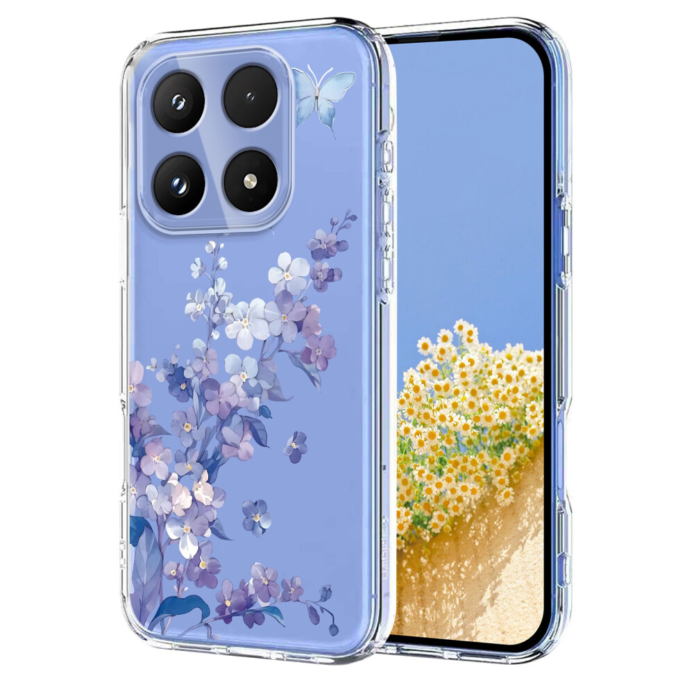 (Violets) For Xiaomi 17 Case Butterfly Floral Pattern Printing Tpu Phone Back Cover 6914297199115