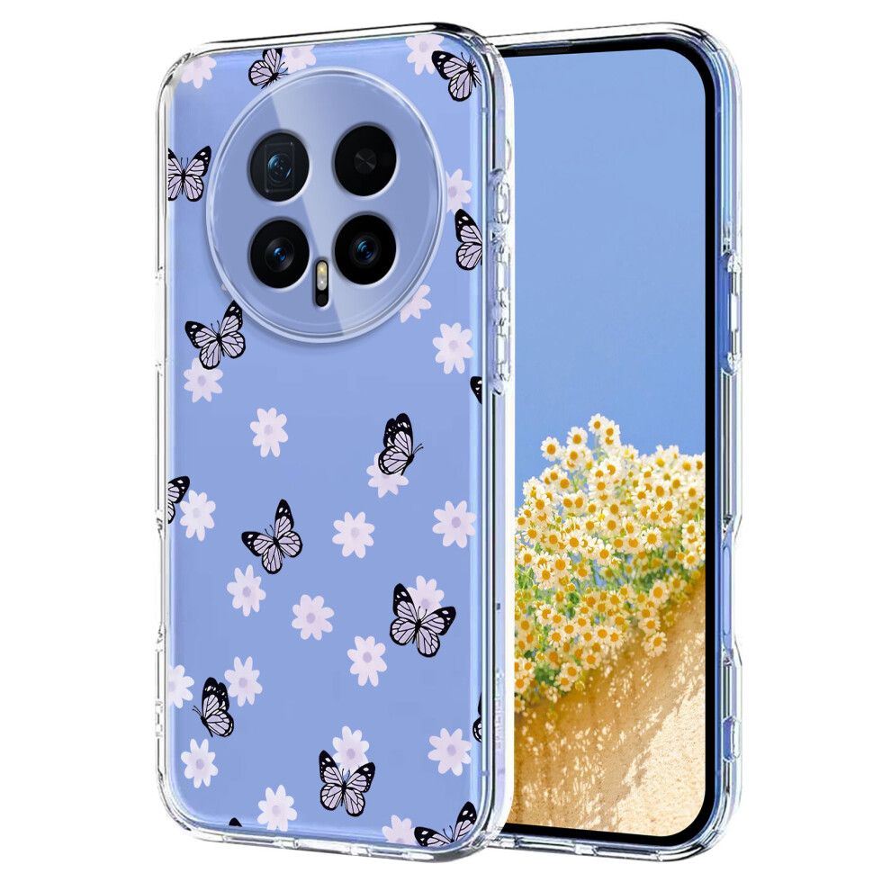 (Butterflies) For Honor Magic8 5G Case Butterfly Floral Pattern Printing Tpu Phone Back Cover 6914290485314