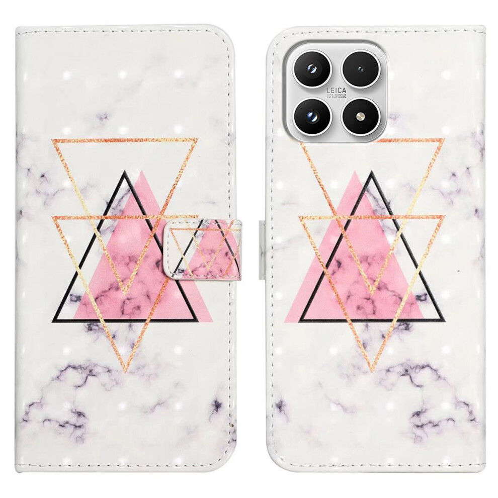 (Triangle Marble) Phone Case For Xiaomi 17 3D Creative Pattern Pu Leather Stand Cover 6914294462977