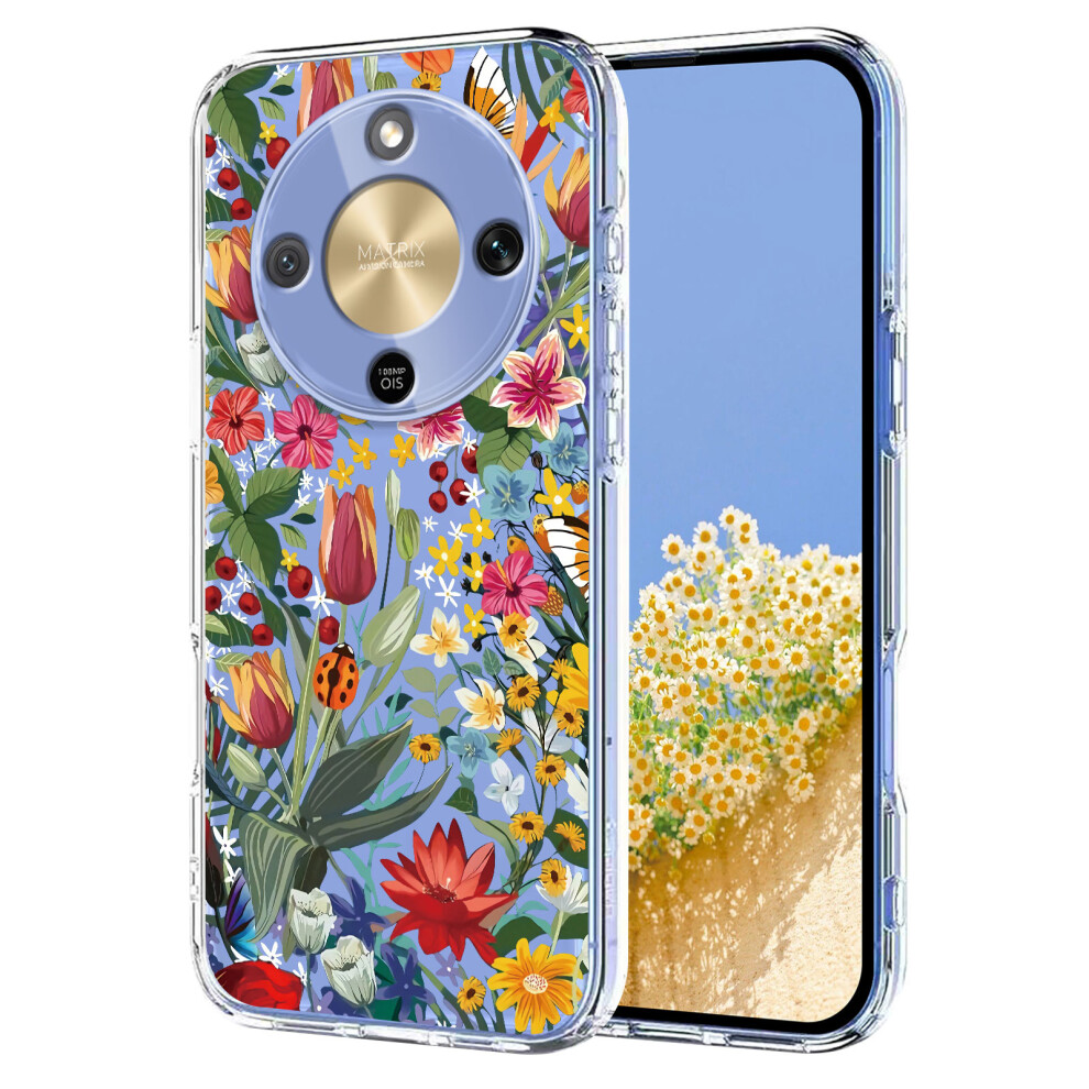 (Lilies) For Honor Magic8 Lite 5G / X9d 5G / X70 5G Case Butterfly Floral Pattern Printing Tpu Phone Back Cover 6914290999521