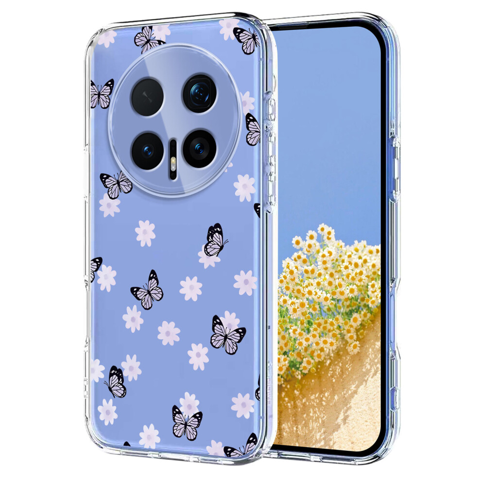 (Butterflies) For Honor Magic8 Pro 5G Case Butterfly Floral Pattern Printing Tpu Phone Back Cover 6914293168894
