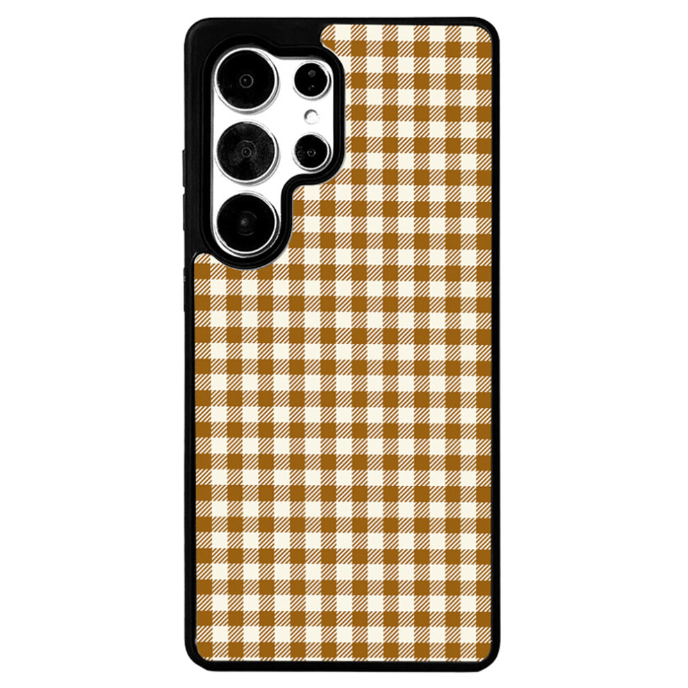 (Caramel Grid) Eycase For Samsung Galaxy S26 Ultra Magnetic Case Grid Series Edge Tpu + Acrylic Cover With Edge Black 6914299500612