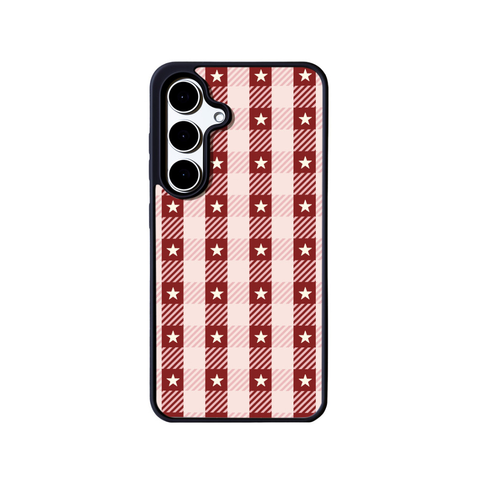(Star Grid) Eycase For Samsung Galaxy S25 Magnetic Case Grid Series Edge Tpu + Acrylic Cover Black 6914296156324