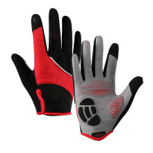 Cycling Gloves Reinforced Wear Resistant Palm Breathable Great For Mountain Red M