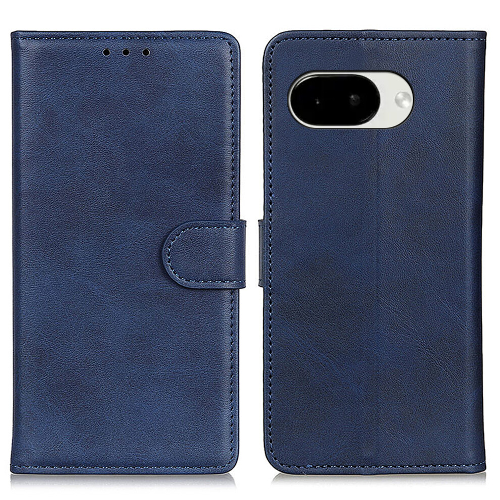 (Blue) For Google Pixel 10A Case Cowhide Texture Leather Wallet Stand Phone Cover Blue 6914295093583