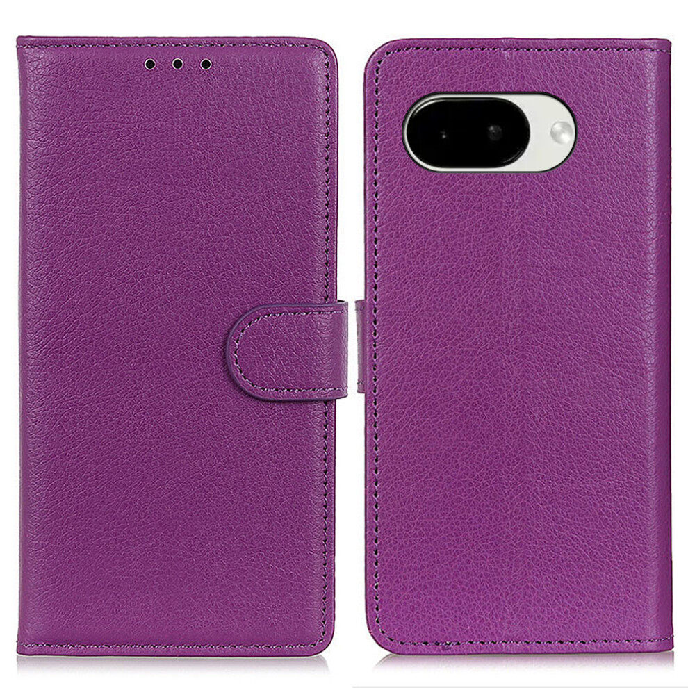 (Purple) For Google Pixel 10A Wallet Case Pu Leather Phone Cover Litchi Texture Purple 6914299657552