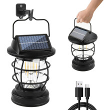 Bewegingssensor buitenlamp op zonne-energie, wandmontage, 4 standen, 280lm, 16 LED's, IP65 waterdicht, 2400mAh USB-voeding, draagbare infraroodla