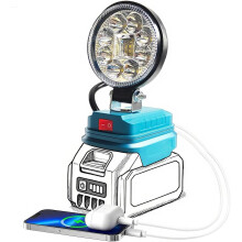 Draadloze LED-werklamp, draagbare schijnwerper/zaklamp voor Makita 18V LXT, accu met USB-A-oplaadpoort voor kamperen, noodreparaties en andere we