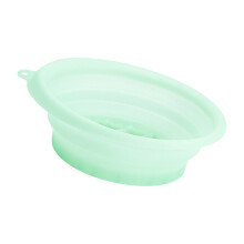 Foldable Silicone Cosmetic Bowl With Freeze Ice Tray Design Easy Storage Basin Green