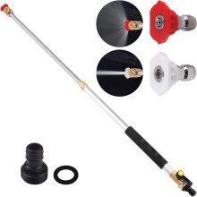 Elektrische hogedrukreiniger met uitschuifbare sproeikop - 2-in-1 hogedrukreiniger voor tuinslang, verstelbare lengte 45-81 cm, met twee hogedruk