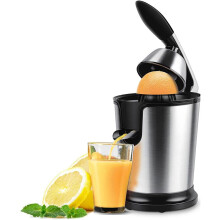 Sinaasappelpers, elektrische citruspers met 2 verschillende perskegels, krachtige motor van 160 W, efficiënte filtratie, gemakkelijk schoon te ma