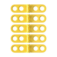 Set of 5 Craft Hinges for Cardboard Construction Crafting Handmade Yellow Fully open