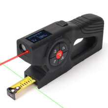 120M Digitale Meetband met Laser - 3-in-1 Navulbare Elektronische Laser Meetband met Meetband, 4,8 meter OLED-display, Zone-/Volumeschakelaar, M/