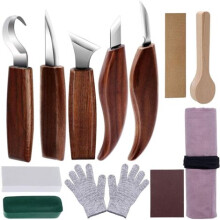 12-delige houtsnijgereedschapset, handgereedschapset voor houtsnijden, snijmes met haak, houtsnijmes, voor doe-het-zelf houtbewerking en sculptur