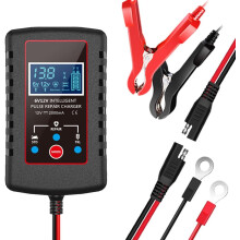 Chargeur de batterie automobile 1,75 A, 6 V et 12 V, chargeur intelligent entièrement automatique, chargeur d'entretien, désulfateur de batterie