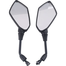 Universal 2Pcs Motocicleta Gran TamañO Espejo Retrovisor Negro Motocicleta Moto Chrome Scooter Retrovisor Retrovisor Lateral Espejo Lateral 10Mm