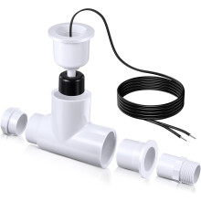 1 stuk SS1 condensoverloopschakelaar, SS1 T-vormige vlotterschakelaar met 3/4-inch adapter en 1,8 meter snoer, HVAC-overloopafsluiter met vlotter