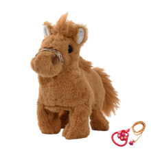 Interactive Plush Ponies Toy Walking Singing Electric Stuffed Animal Plush Toy Yellow