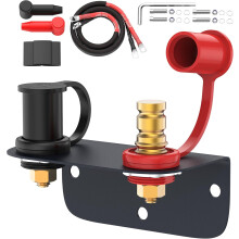 Bornes de batterie déportées à goujon de 3/8" avec support de montage robuste, kit de charge de batterie 250 A pour camping-car, UTV et voiture.