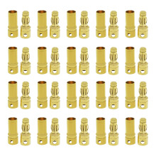 Gold Plated Copper Banana Plugs 20 Pair for Hobbyists Motor ESC Connection 3.5mm