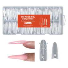 256Pcs Transparent Nail Art Forms Sandwich Structure Quick Extension DIY Use 03