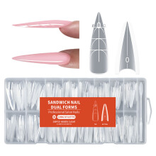 256Pcs Quick Lengthening Nail Templates Sandwich Style Eliminating Paper Backing 02