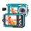 Waterproof Camera 4K 64MP Dual Screen 16FT 32GB MicroSD (Blue) 1
