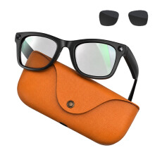 MT5 Ultra AI Smart Glasses 2000mAh Leather Charging Case (Orange)