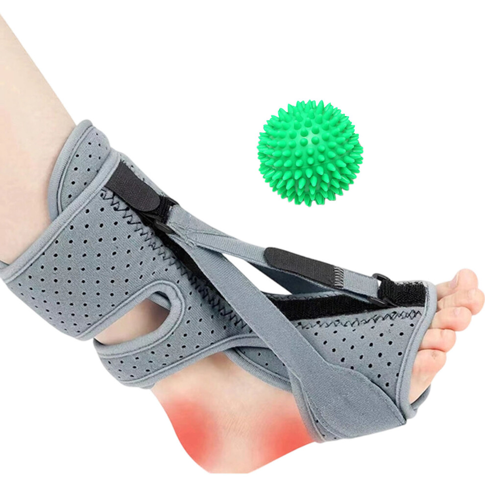 Memory Foams Night Foot Brace Featuring Massage Nodes for Circulations Enhancement Gray