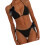 Two Piece Design Swimsuit Breathable Nylon Spandex Texture Separate Top Bottom Black L 1