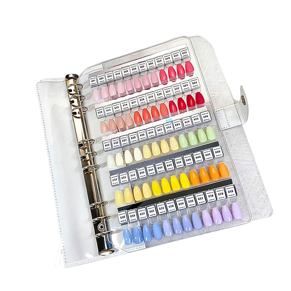 120 Color Nail Sample Book Detachable Tips Magnetic Clips for Easy Organization Clear