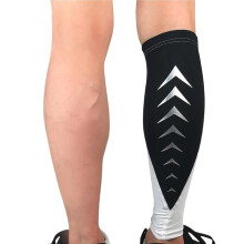 Breathable Leg Sleeve for Sports Polyester Comfort and Dryness Calf White and black XL