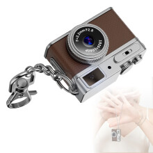 Tiny Retro Camera Built in 180mA Battery Portable Video Recorder Camera Keychain Brown