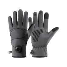 1 Pair Windproof Gloves For Skiing Warm Protections Intelligent Device Operate L Grey