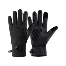 1 Pair Cold Weather Skiing Gloves Touchable Screen Nylon Mittens Enhances Grip XL Black