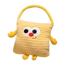 Soft Plush Throw Pillow Blanket with PP Cotton Filling Comfortable Hug Pillow Yellow