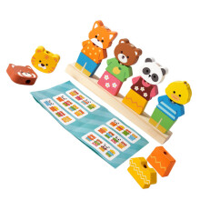 Natural Wood Matching Pegs Game For Cognitive Development Early Learning
