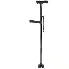 Stable Four Leg Assist Walking Stick Highlighting Ergonomic Handle and Thin Frame B