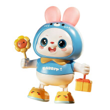 Educational Electric Dancing Rabbit Toy Toddler Music And Lightup Crawling Toy Blue