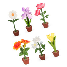 6PCS Simulation Miniature Potted Flower Model Figure For Miniature Scene Decors Set B