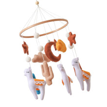 Colorful Baby Bed Bell Hanging Decors Alpacas For Infant Sensory Development