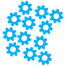 12Pcs Flower Shape Tennis Racket Shock Absorbers Silicone Vibration Dampeners Daytime blue