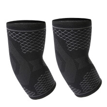 Pair of Flexible Fit Knit Elbow Supports for Sports Flexibility and Protection M