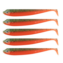 5PCS Walleye Fishing Lures 9.5cm Flexible Soft PVC Baits Sinking T Tail Lures Color D