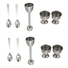 2X Egg Cracker Topper Set – Soft Hard Boiled Eggs Separator Tool – Include Spoons and Cups-Shell Remover