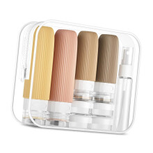 Hygienic Wide Mouth Bottle Flexible Silicone Construction Compact For Skincare Apricot