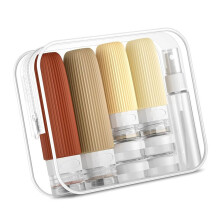 Soft Reusable Containers Spill Proof System Multiple Volumes Option Gym Bag Cream color