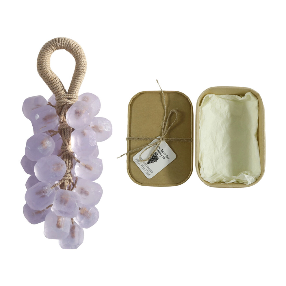 Handcrafted Grape Soap Natural Ingredient Hanging Cleanser For Shower Sink LightPurple