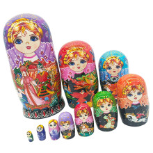 Traditional Russian Nesting Doll Wooden Matryoshka Doll for Children Hand Skill